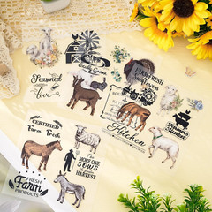12 Sheet Farmhouse Rub on Transfer for Furniture and Crafts Rustic Animals Lette