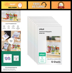 Waterproof Holographic Sticker Paper – 10 Clear Sheets 8.5×11 | Printable for In
