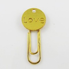 6pcs Gold Plate Love Message Paper Clip Photo Clip 35x15mm Journal Scrapbook