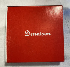 Vintage Dennison 30 GOLD Foil Gummed Stars & Box & Empty NOTARIAL SEAL Boxes