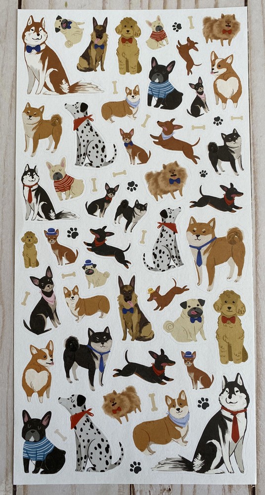 Stickers For Dog Lovers Matte Finish Paper Wagging Tail Husky Poodle Shepard New