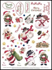 Stickers – Bear Bird Cat Dog Santa Snowman Squirrel – Christmas CL125