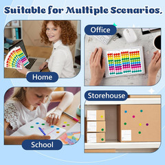 1000 Pcs Consecutive Number Stickers 1-50 20 Sheets 0.4 Inch Colorful Small roun