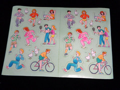 2 Sheets Vintage Hallmark Exercise Stickers – Jogging, Tennis, Biking, Sit-ups