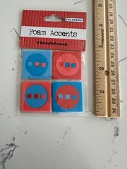 Colorbok Foam Accents 4 Embellishments ~ Square, Circle w/Dots Scrapbooking