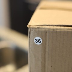 White with Black Number 36 Circle Dot Stickers, 3/4 Inch Round, 500 Labels on…