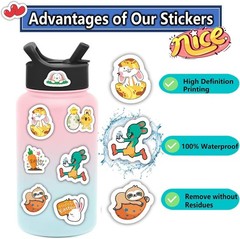 100Pcs Easter Stickers for Kids, Bunny Stickers Vinyl Waterproof Stickers Pac…