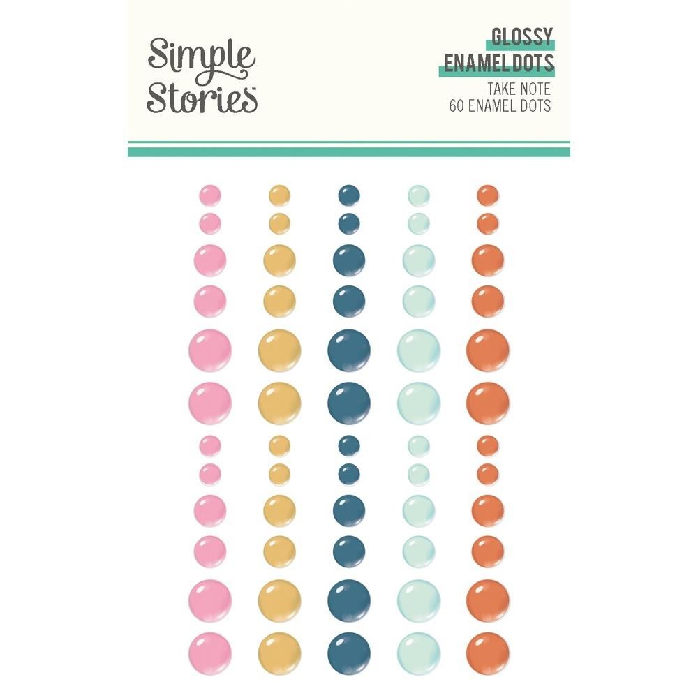 Crafts Glossy Dots SS Sticky Back Take Note Pink Blue Orange Gold