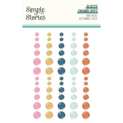 Crafts Glossy Dots SS Sticky Back Take Note Pink Blue Orange Gold