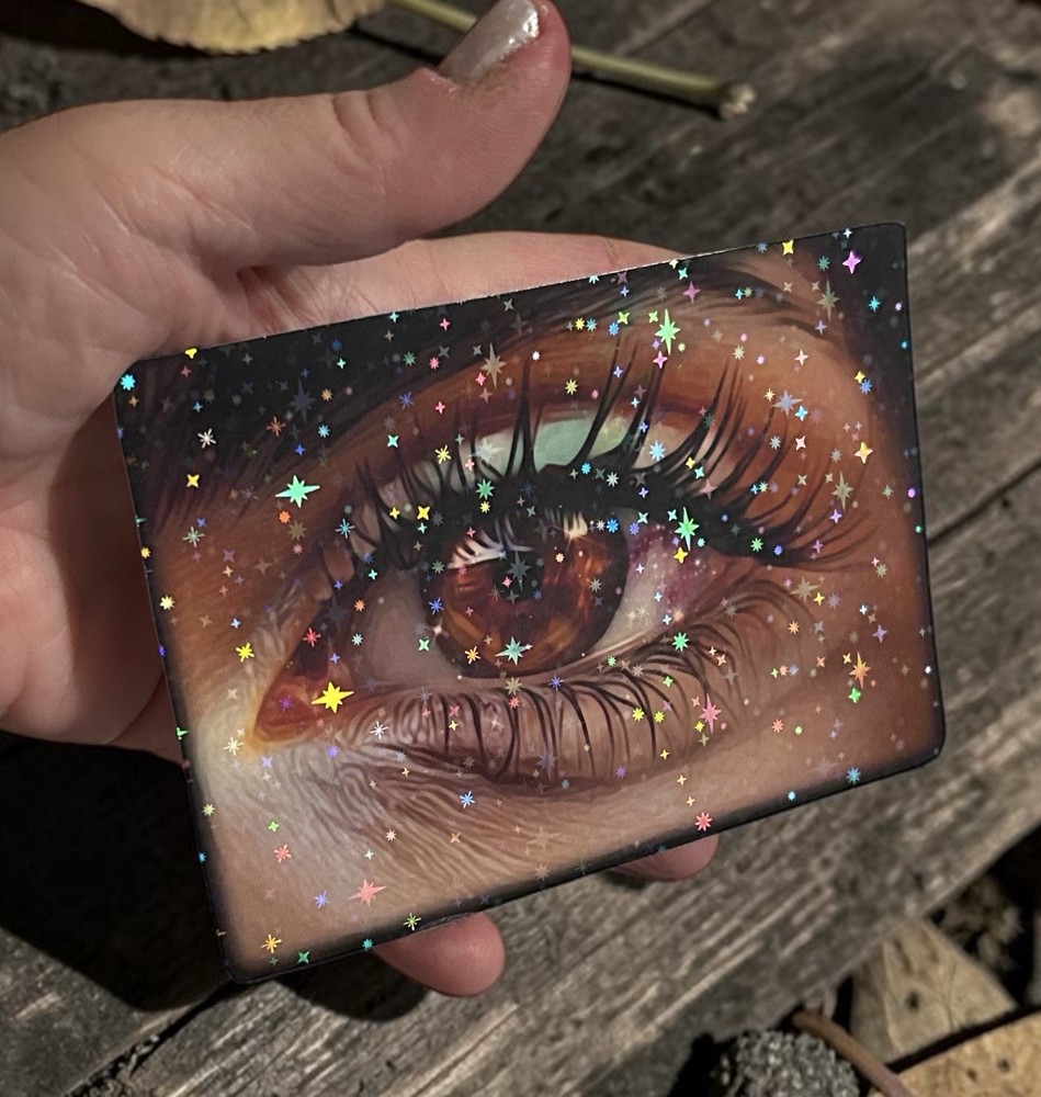 Glittery Brown Eye Sticker. For laptop, journals, Scrap booking.