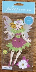 Jolees Poseable Fairy Garden Flower Movable Wings Hair 3D Scrapbook Sticker girl