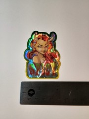 Vintage Stickers Spicy Devil Girl Prism Vending Machine Sticker VTG