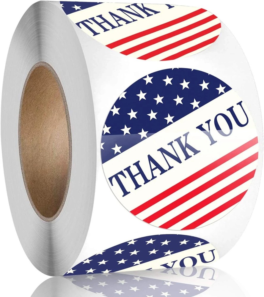 YINHEXI American Flag Thank You Stickers, 500 Labels per Roll for Small Business