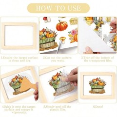 12 Sheets Fall Rub On Transfers Stickers for Furniture Garden Wood Window Home