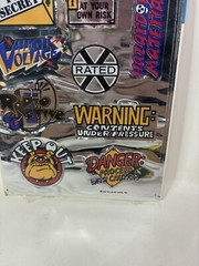 NEW Vintage 1984 RAZZLE DAZZLE Hallmark Sticker Sheets Silver Foil Warning Signs