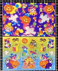 Lisa Frank HALLOWEEN STICKERS kitty puppy jack o’lantern witch ghost bat spooky