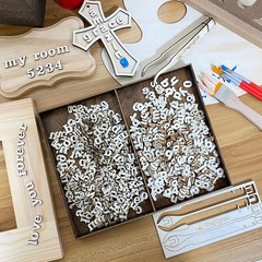 740 Pieces Half Inch Mini Blank Wood Lowercase, Lowercase (H)0.3-0.5 in