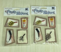 Rebecca Sower Designs A FISH TALE Lures Fishing Fresh Collage Sticker Pkg Qty 2