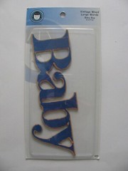 Lil Davis Designs Vintage Wood Large Words BABY BOY 1 Piece NIP