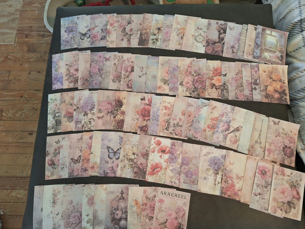 100Pc Floral Abundance Scrapbooking JJ Craft Papers No Duplicates