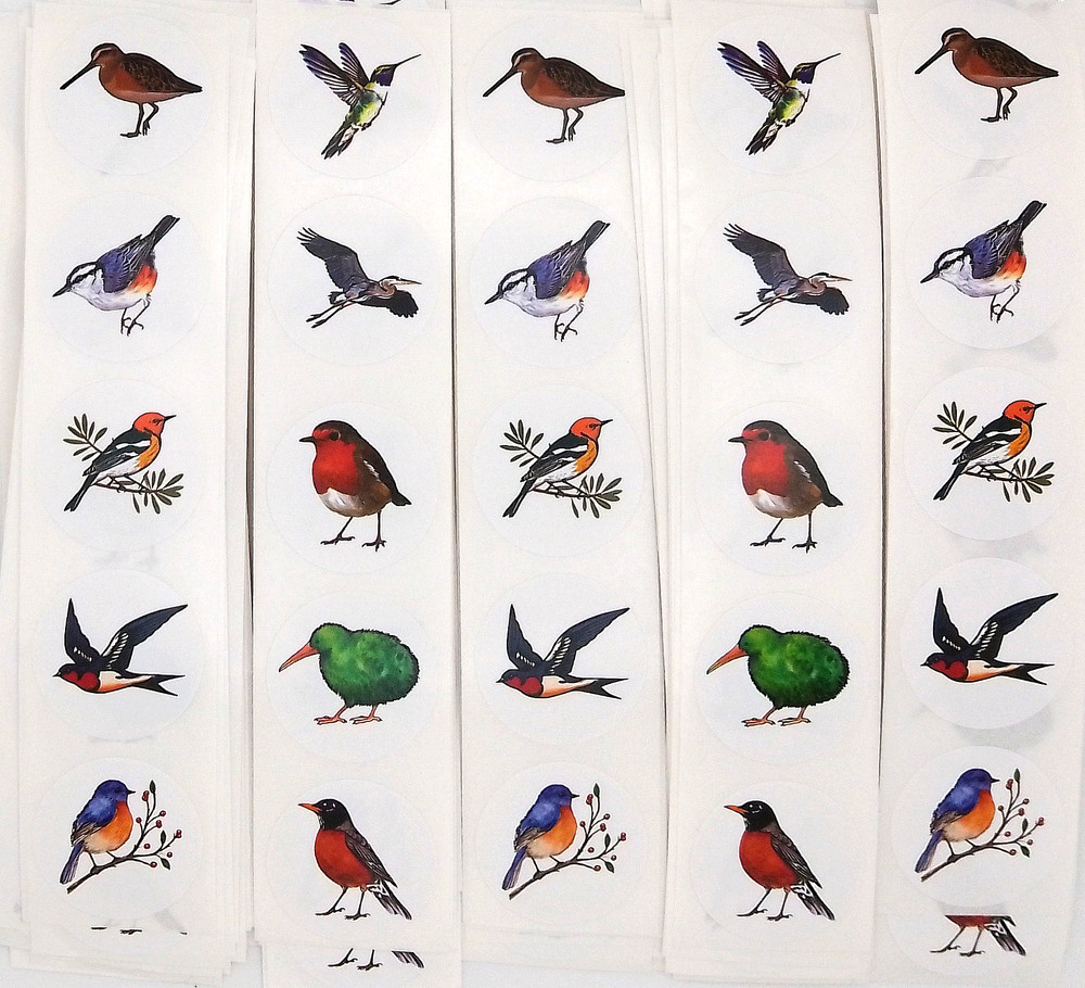 30 Bird Themed Stickers/Scrapbooking/Crafts/Journals/Planner/0.5″ to 0.85″