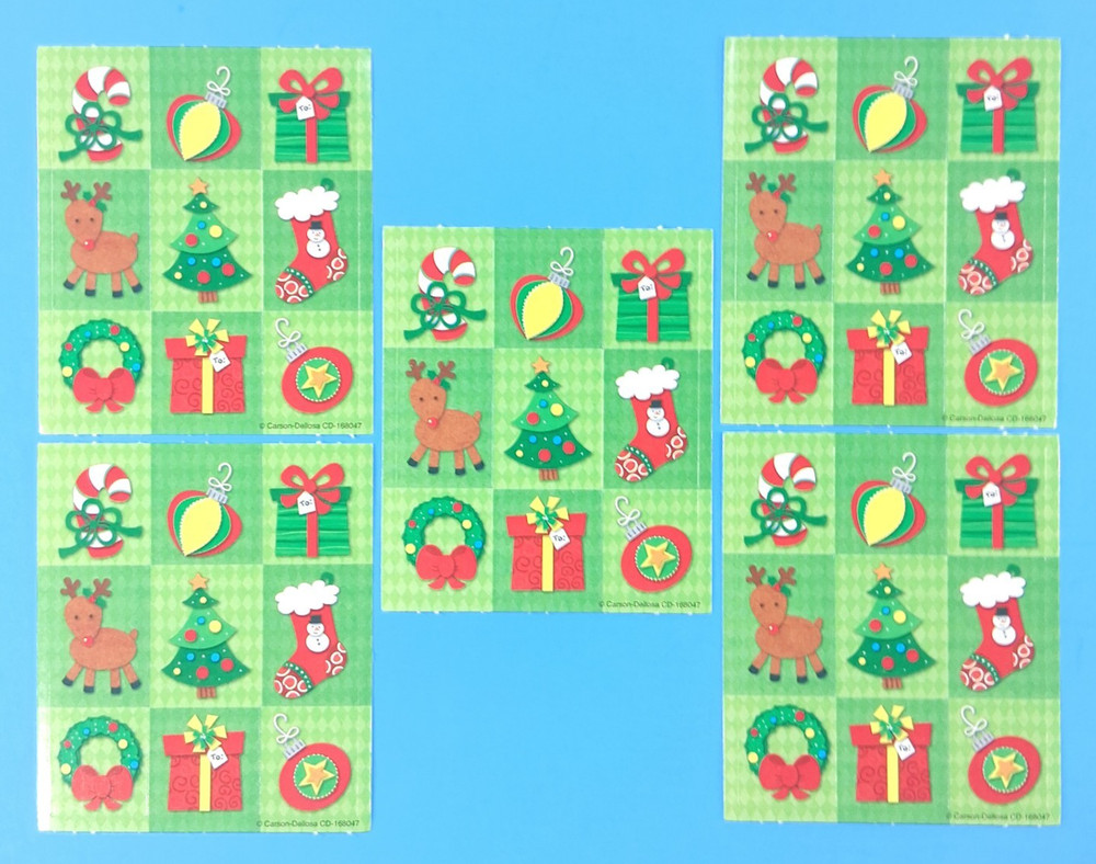 Carson Dellosa Christmas Mini Sticker Sheets Lot Of 5