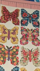 Vintage Gifted Line Stickers Butterfly Butterflies Floral Punch Studio 1 Sheet
