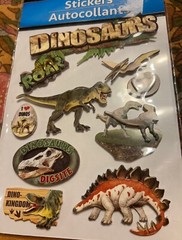 NEW 10 Count Dinosaur POP-Up 3D Dimensional Stickers PACK scrapbook Birthday