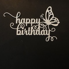happy birthday with butterfly die cut embellishments 6 Pcs 3” x 4-5/8”