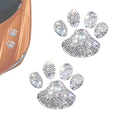Paw Print Stickers Crystal Car Decoration Stickers Bling Rhinestone Paw Decals