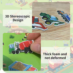 2 Pack Puffy Sticker Books for Kids Ages 3-5, Construction Truck and Vehicle Car