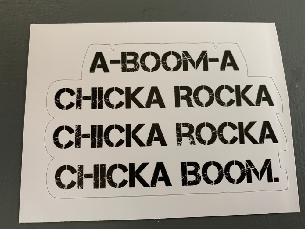 Summer Camp Song A-BOOM-A CHICKA ROCKA CHICKA BOOM Sticker Decal 4″ x 2.5″