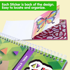 4 Pack Sticker Paint Books for Kids Travel Crafts Safari Unicorn Sea Animals Set