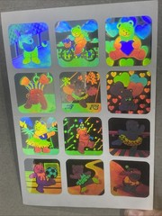 VINTAGE 80’S SANDYLION HOLOGRAPHIC TEDDDY BEAR STICKER SHEET
