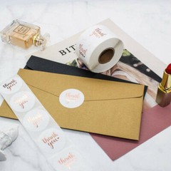 1000Pcs 1.5″ Thank You Stickers, Rose Gold Foil Fonts Thank You Stickers 2 Rolls