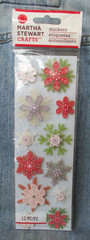 Martha Stewart Stickers RUSTIC CHRISTMAS GLITTER SNOWFLAKE Crafts Stickers SD23