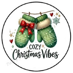 COZY CHRISTMAS VIBES ENVELOPE SEALS LABELS STICKERS PARTY FAVORS
