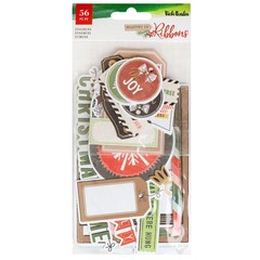American Crafts – VICKI BOUTIN – WRAPPED IN RIBBONS – EPHEMERA – 3 PKGS =168 PCS