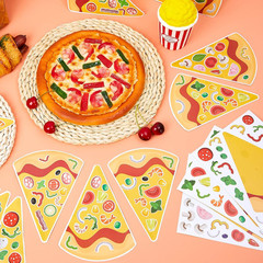 48 Sheets Make a Pizza Stickers, Make Your Own Pizza Stickers Crafts Party Suppl