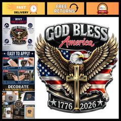 2pcs 250th Anniversary USA Stickers – Patriotic American Flag Bumper Decals, Tru