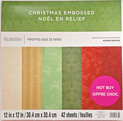 Christmas 12″x12″ Embossed Card Stock 40 Sheets ~ Scrapbooking ~ Craft (Opened)