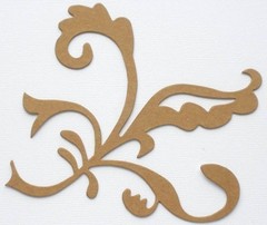 {6} *ORNATE FLOURISH* Decorative Chipboard Die Cuts – 4 3/8″ x 4 7/8″ inches