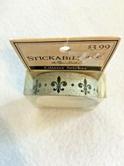 STICK-A-BILITIES Fleur de lis Glitter 70″ Sticker Tape The Paper Studio NEW