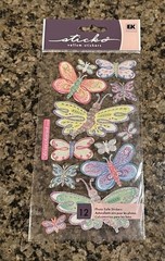 Sticko BUTTEFLIES Vellum Stickers 12 Pieces Foil