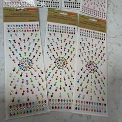 7 Stickers Starburst Gems Multi Color Jewels Rhinestones Bling Crafter’s Square
