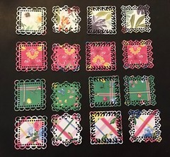 Set of 4 Square Lace Flower Border Die Cut Embellishments Scrapbooks Cards