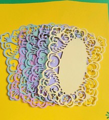 5pcs. Pastel Frames cardstock Die cut fancy frames 5 1/4″×4 1/4″.