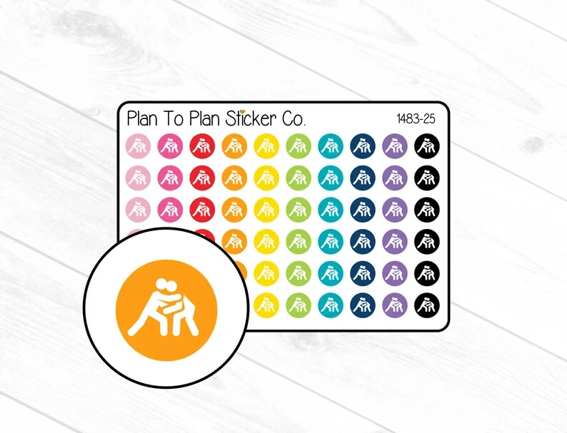 1483-25~~Wrestling Icon Planner Stickers.