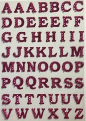 DARK PINK GLITTER ALPHABET Sticker(55pc)Duck Tape•Rhinestones•Holiday•Upper-Case