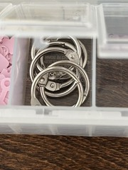 Lot in Case of Embellishments for Crafts and Scrapbooking, Letter Beads, Charms